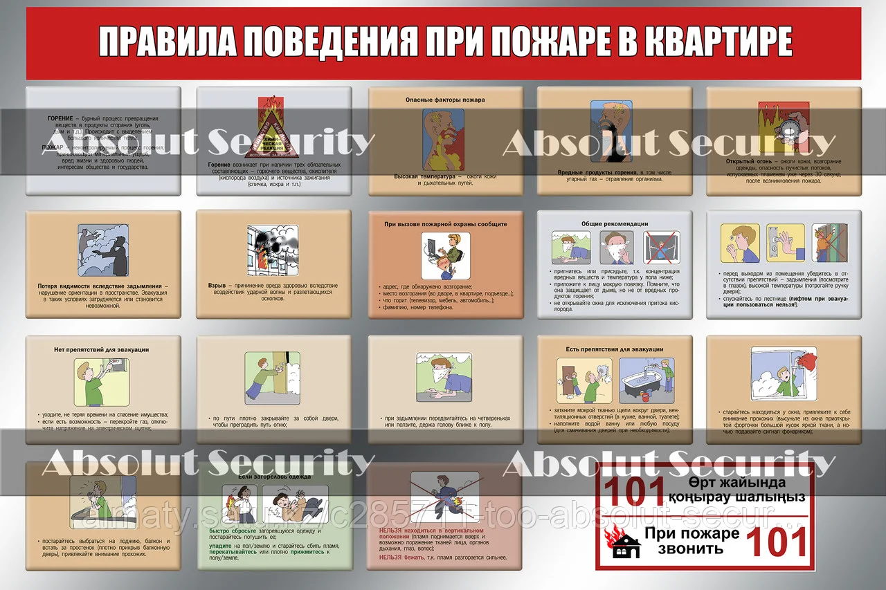 Стенд "Правила поведения при пожаре в квартире"