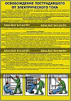 Плакат "Освобождение пострадавшего от электрического тока"