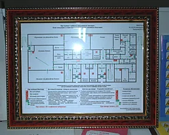 Изготовление планов эвакуации в деревянной рамке